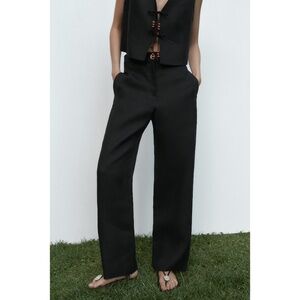Zara Wide Leg Linen Pants
